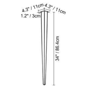 SucceBuy 4Pcs Metal Table Legs