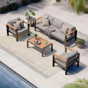 Gray 4-Piece Outdoor Patio Furniture