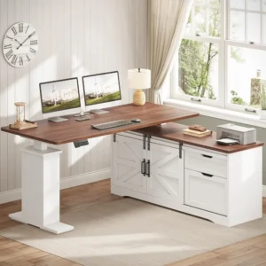 Farmhouse L Shaped Standing Desk
