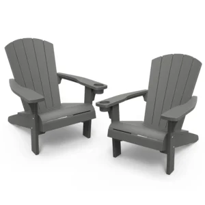 Alpine Adirondack 2 Pack Resin Patio Chairs